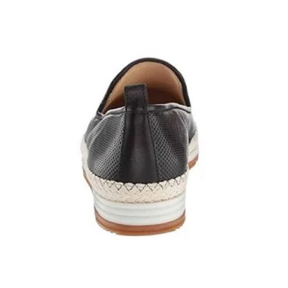 PAUL GREEN Posh Black Perforated Leather Espadrille Loafer - Picture 5 of 9